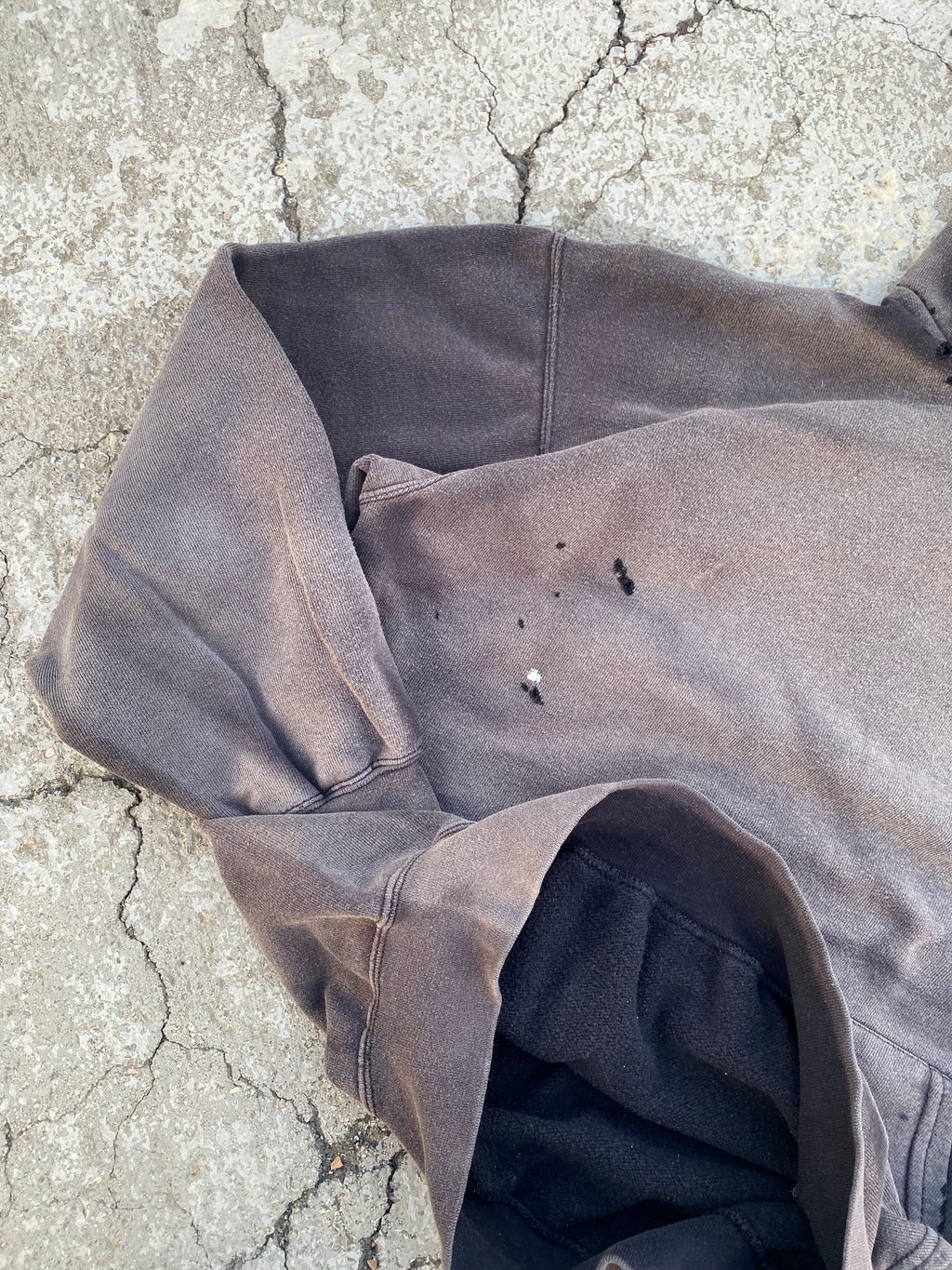 2000'S SUN FADE DESTROYED BLANK HOODIE (L)
