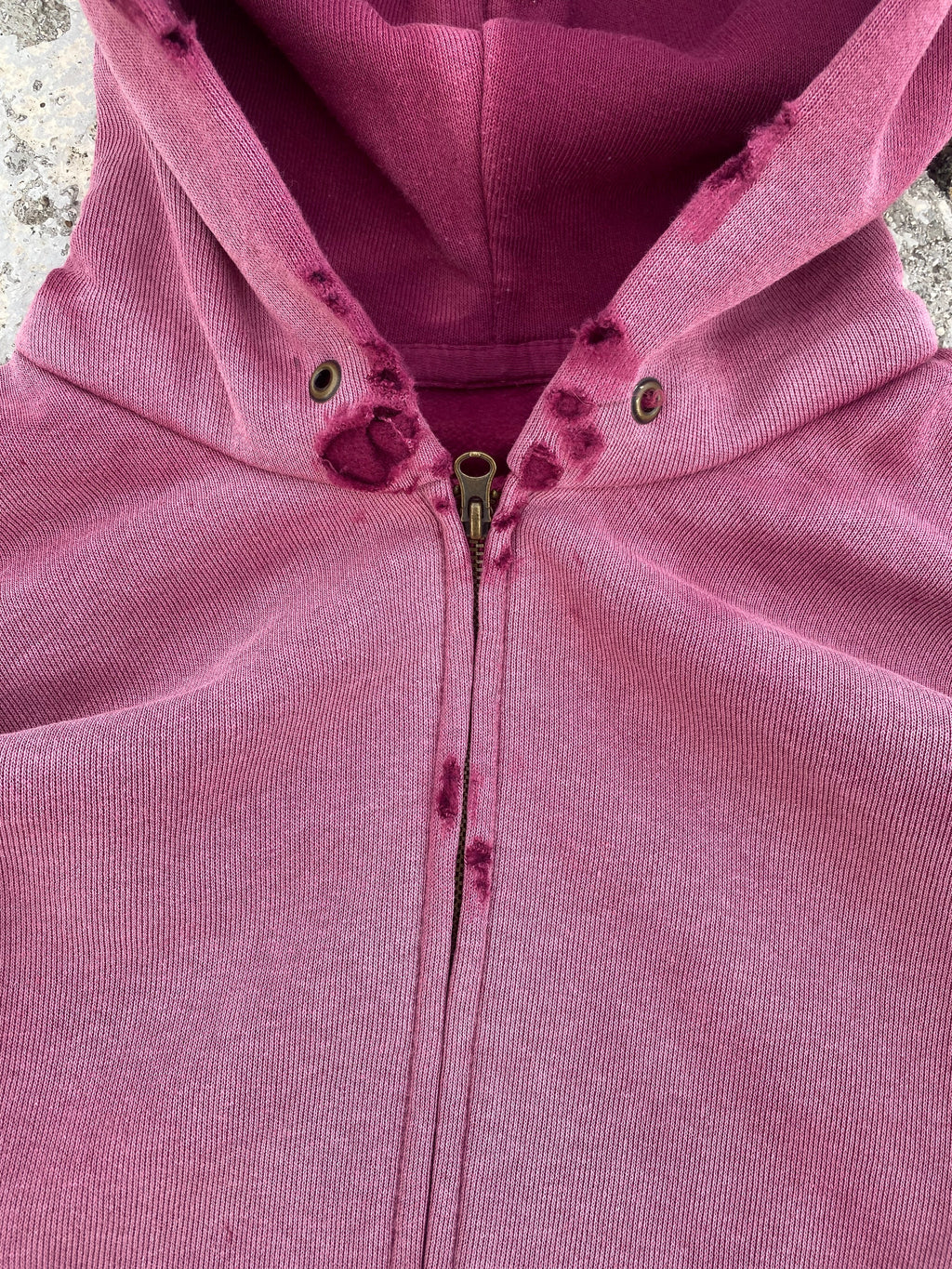 2000'S SUN FADE ZIP UP RED HOODIE (XXL)
