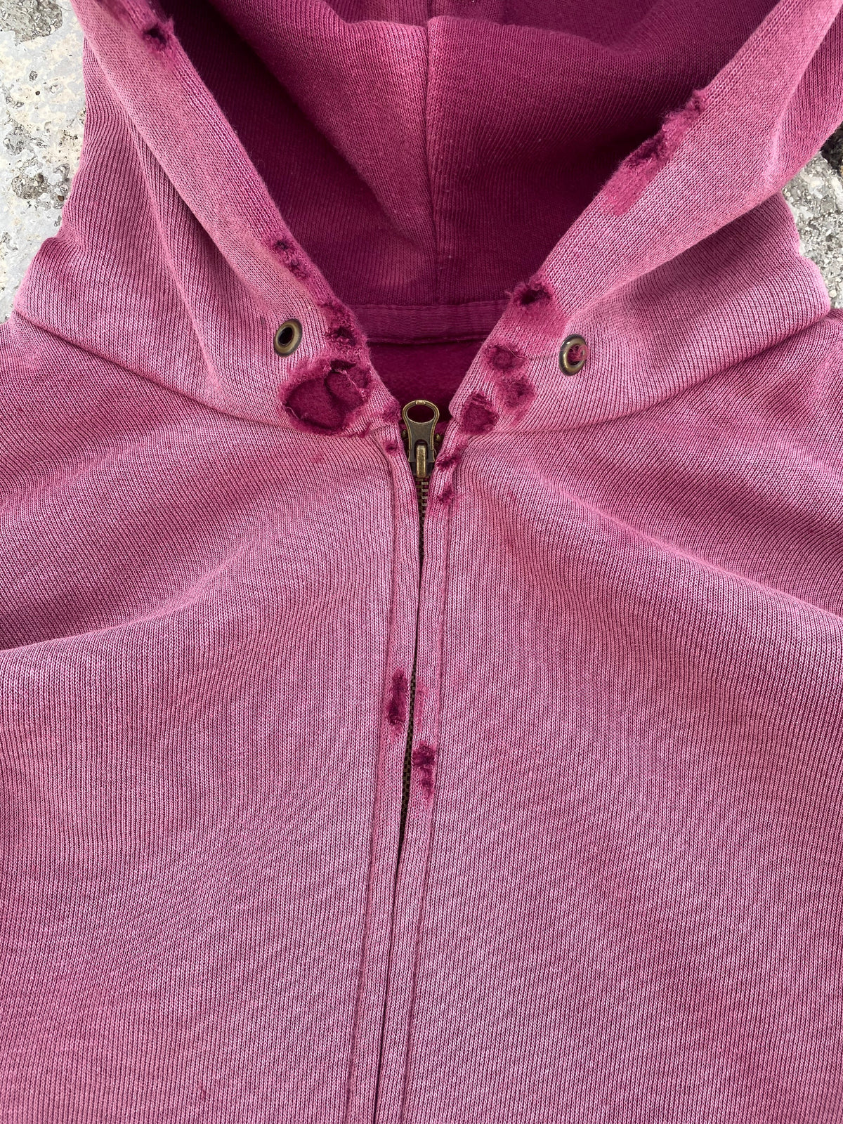 2000'S SUN FADE ZIP UP RED HOODIE (XXL)