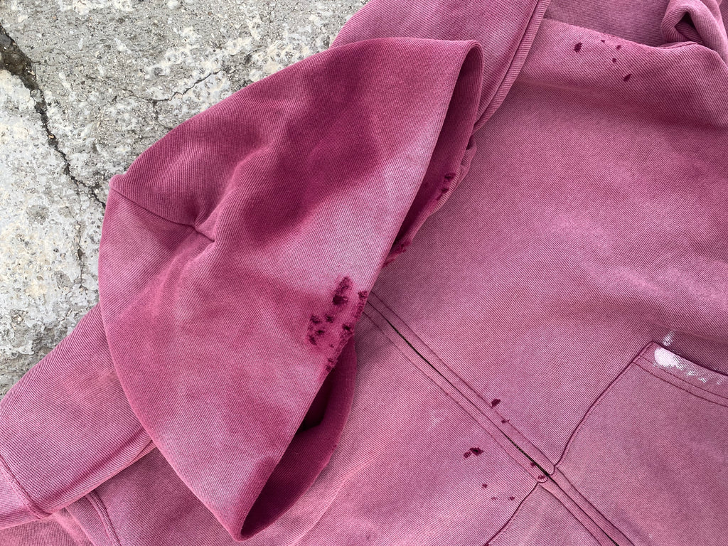 2000'S SUN FADE ZIP UP RED HOODIE (XXL)
