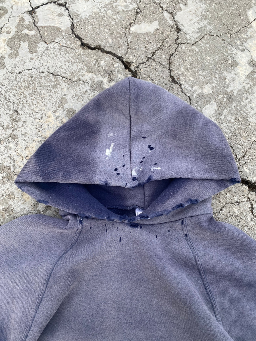 1990'S SUN FADE BLANK RAGLAN HOODIE (XL)