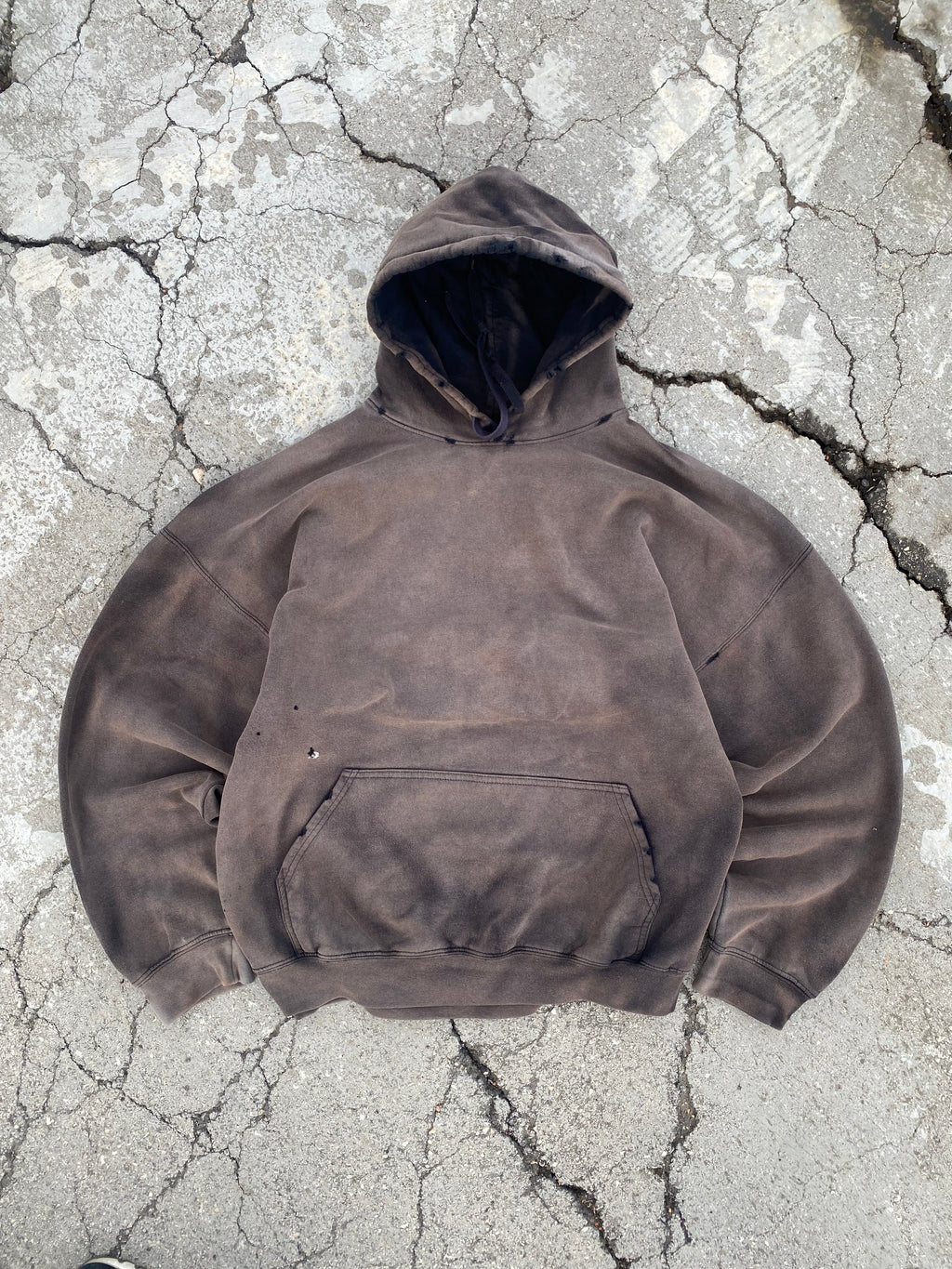 2000'S SUN FADE TRASHED BLANK HOODIE (XXL)