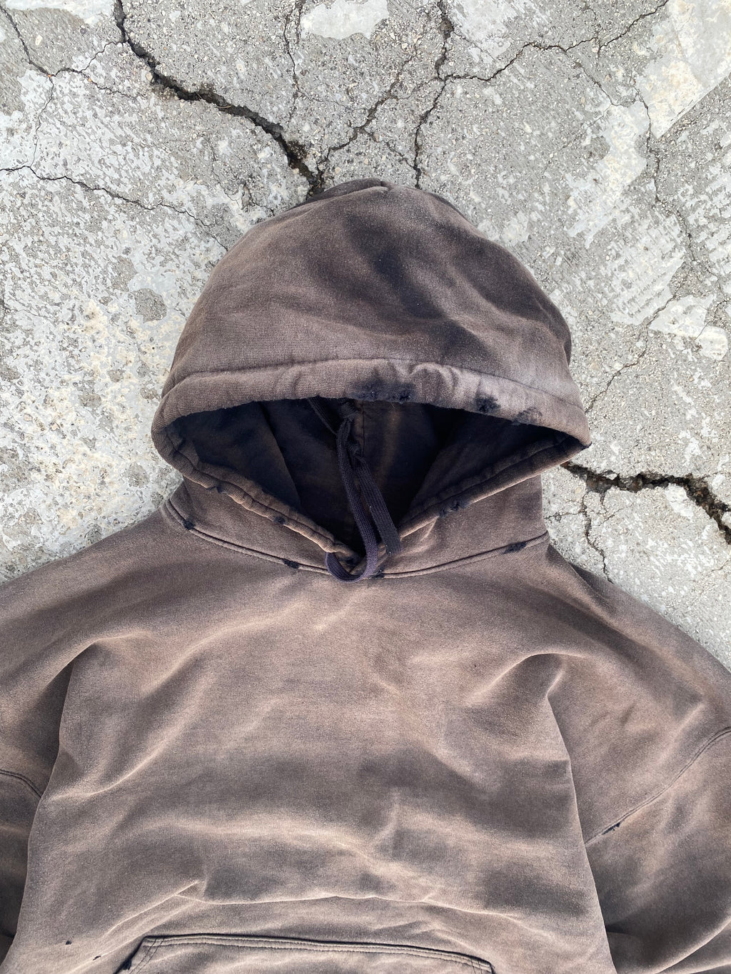 2000'S SUN FADE TRASHED BLANK HOODIE (XXL)