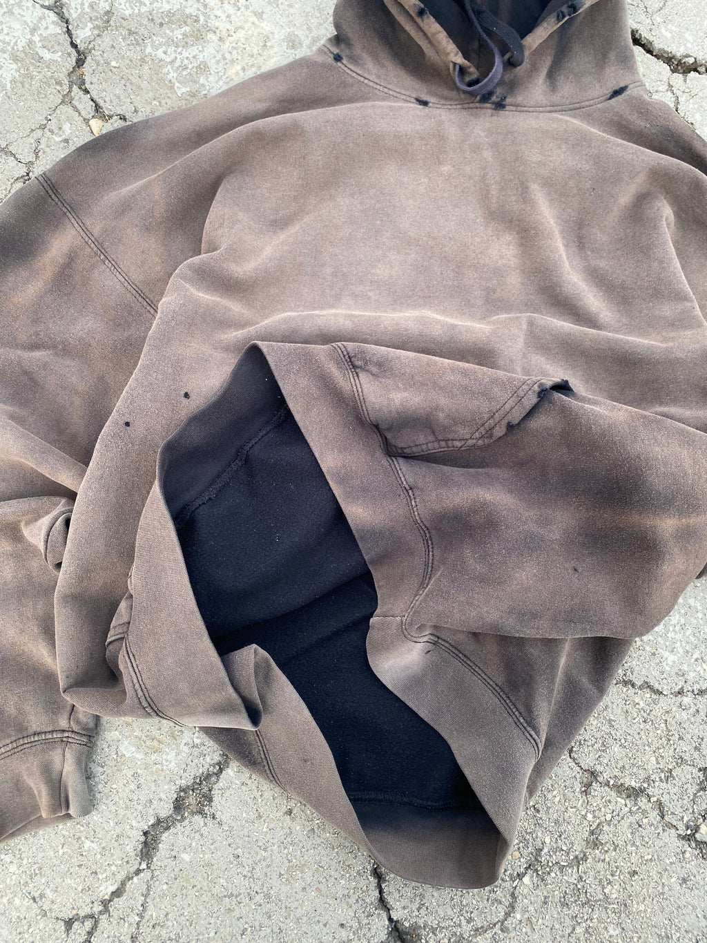 2000'S SUN FADE TRASHED BLANK HOODIE (XXL)