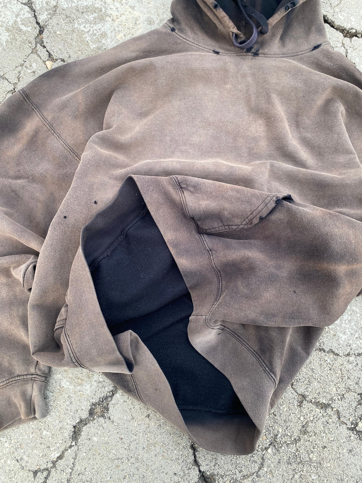 2000'S SUN FADE TRASHED BLANK HOODIE (XXL)