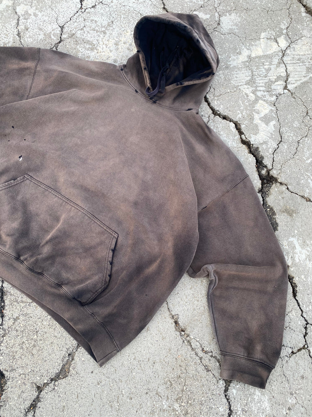 2000'S SUN FADE TRASHED BLANK HOODIE (XXL)