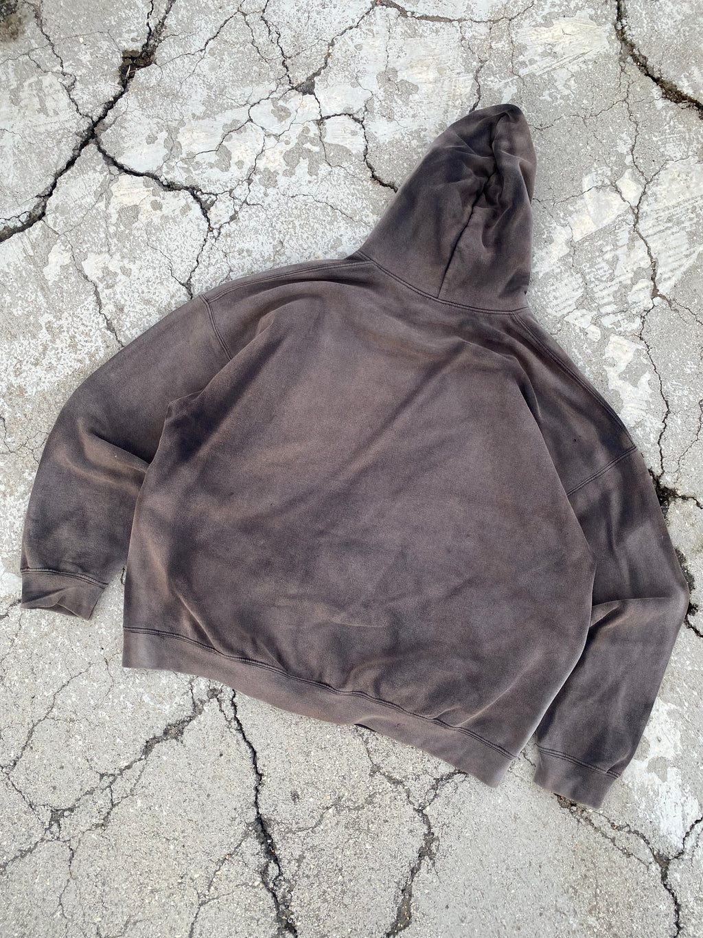 2000'S SUN FADE TRASHED BLANK HOODIE (XXL)