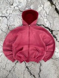 1990'S SUN FADE RUSSELL ATHLETIC ZIP UP HOODIE (XL)